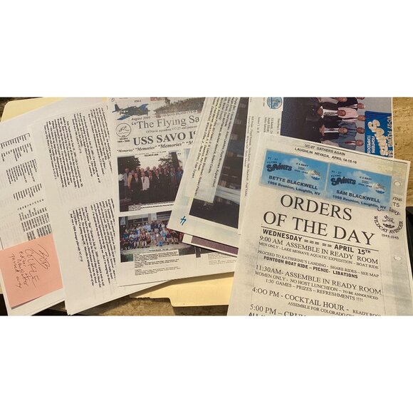 USS Savo Island VC-27 Reunion Memorabilia Collection With Orders Of The Day & Ph - Picture 1 of 6